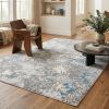 5' X 8' Blue Abstract Circular Motifs Area Rug