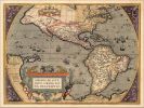 20" X 28" Vintage 1598 Map Of The Americas Wall Art