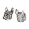 Antiqued Silver Pug Shaped Bookends