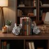 Antiqued Silver Pug Shaped Bookends