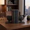 Black Cast Aluminum Bull Bookends