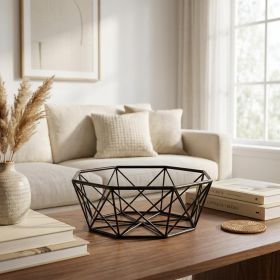 Black Geometric Metal Centerpiec Bowl