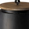 Set of Two Dark Gray Metal Decorative Canister