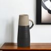 10" Rustic Organic Black And Natural Decorative Jug