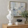 White Resin Suited Deer Bust Decor Piece
