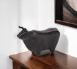 Black Cast Aluminum Bull Decor Piece