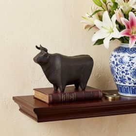 Black Cast Aluminum Bull Decor Piece