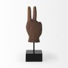Dark Brown Wooden Peace Sign Decor Piece