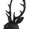 Black Resin Suited Deer Bust Sculpture