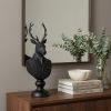 Black Resin Suited Deer Bust Sculpture