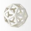 White Crackle Glaze Ceramic Geometric Sculpture