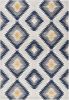 4' X 6' Blue Ikat Kilim Area Rug