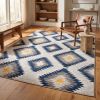 5' X 7' Blue Ikat Kilim Area Rug