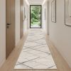 10' Runner Gray and Ivory Geometric Runner Rug
