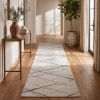 8' Runner Gray and Ivory Geometric Runner Rug