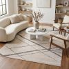 6' X 9' Gray and Ivory Geometric Area Rug