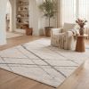 6' X 9' Gray and Ivory Geometric Area Rug