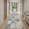 15' Runner Blue and Yellow Floral Runner Rug
