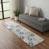 6' Runner Blue and Yellow Floral Area Rug