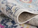 15' Runner Blue and Ivory Floral Runner Rug