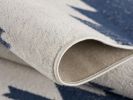 2' X 5' Blue and Ivory Southwestern Area Rug