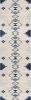 8' Runner Blue and Ivory Southwestern Runner Rug