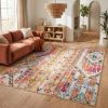 5' X 7' Gold and Ivory Southwestern Area Rug