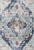 2' X 4' Blue and Ivory Medallion Area Rug