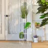Modern White Spiral Plant Stand Showcase - Stylish Indoor Plant Display Stand