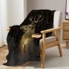 Wilderness Deer Flannel Throw Blanket, Realistic Animal Blankets Soft Cozy Fleece Throws for Wildlife Lover Bed Sofa Dorm Living Room Decor Gifts