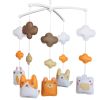 Baby Crib Mobile Animal Musical Crib Mobile Nursery Room Hanging Decor Toy Orange White Bird Rabbit Dog Bear