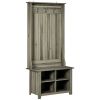Hall Tree with Shoe Storage Bench Entryway Bench for Living Room, Grey