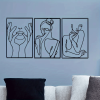 CIFbuy 3Pcs Abstract Metal Wall Art Minimalist Line Drawing Decor Indoor Outdoor Hanging Holiday Gift(TikTok, temu pick-up service)