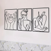 CIFbuy 3Pcs Abstract Metal Wall Art Minimalist Line Drawing Decor Indoor Outdoor Hanging Holiday Gift(TikTok, temu pick-up service)