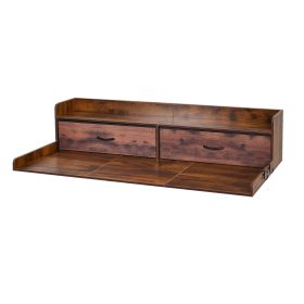 Washer Dryer Countertop with Shelf, 54 x 27.5 in Wooden Washer and Dryer Topper with 2 Drawers & 2 Hooks
