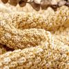 Gold Knitted Throw Blanket for Couch, Soft, Cozy Machine Washable 100% Cotton Sofa Blanket, Heavy 2.5lb Weight, Laundry Bag Included