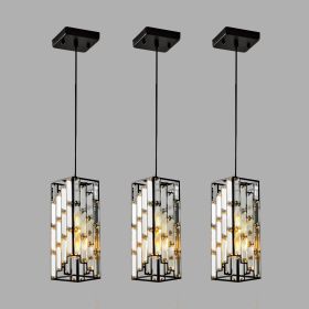4" Modern Crystal Pendant Light - 3 Pack, Adjustable Hanging Ceiling Lamp with Crystal Prism Design for Dining Room, Kitchen Island