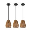 7" Set of 3 Rustic Hemp Rope Pendant Light, Handcrafted Farmhouse Hanging Light Fixture, Adjustable Height Ceiling Lamp for Kitchen Island