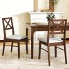 Upholstered Side Dining Chairs Set of 2 with Rubber Wood Frame
