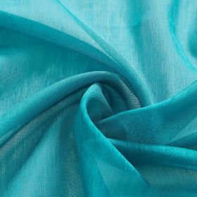 2 Piece Semi Sheer Voile Window Curtain Grommet Panels for Bedroom & Living Room (54" W x 84" L, Aqua Blue (Teal))