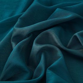 2 Piece Semi Sheer Voile Light Filtering Window Curtain Grommet Panels for Bedroom, Living Room & Dining Room - Grey Teal Blue - 54 W x 84 inch Long