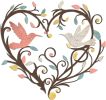 Metal Hummingbird Wall Art, 11.6" x 11" Heart Shaped Hollow Design Decor