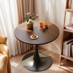 Walnut Round Table, Modern Dining Table, Dining Table, MDF Top and Steel Base Tulip Round Kitchen Table, Kitchen Table