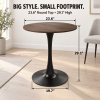 Walnut Round Table, Modern Dining Table, Dining Table, MDF Top and Steel Base Tulip Round Kitchen Table, Kitchen Table