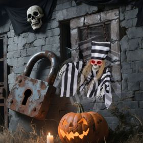 Animated Halloween Decoration 18 Inch Hanging Skull Prisoner