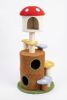 mushroom cat tree with large condo platform ladder