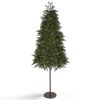 6FT Two-Tone Green Tall-Leg Tree, 228 PE Tips, 145 Warm White Lights with 8 Modes & Remote, US Plug