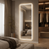 65" x 21" LED Full Length Mirror, Wall Mounted Lighted Body Mirror with Dual Frosted Light Bands, 3 Color Temperatures & Stepless Dimming