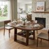 43.3"-59" Extendable Round Dining Table for 4-6, Round-to-Oval Kitchen Table with Built-In Flip-Up Extension Leaf