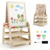 2-in-1 Kids Art Easel with Magnetic Whiteboard and Marble Run Game